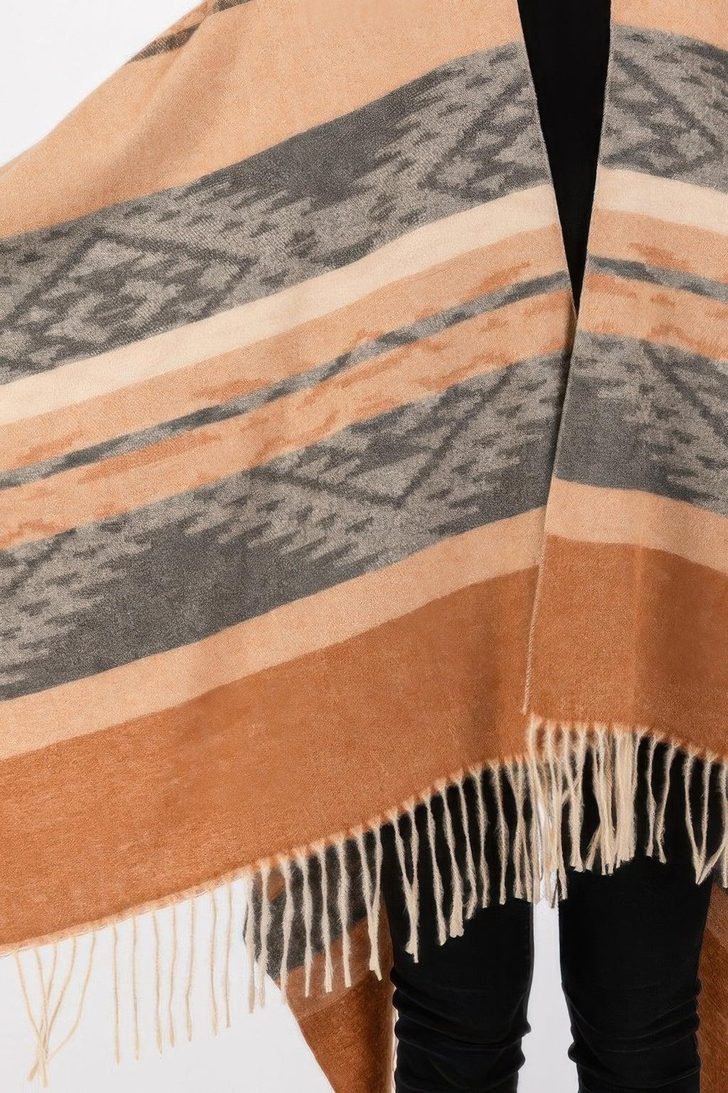 Tribal Fringe Knit Ruana -