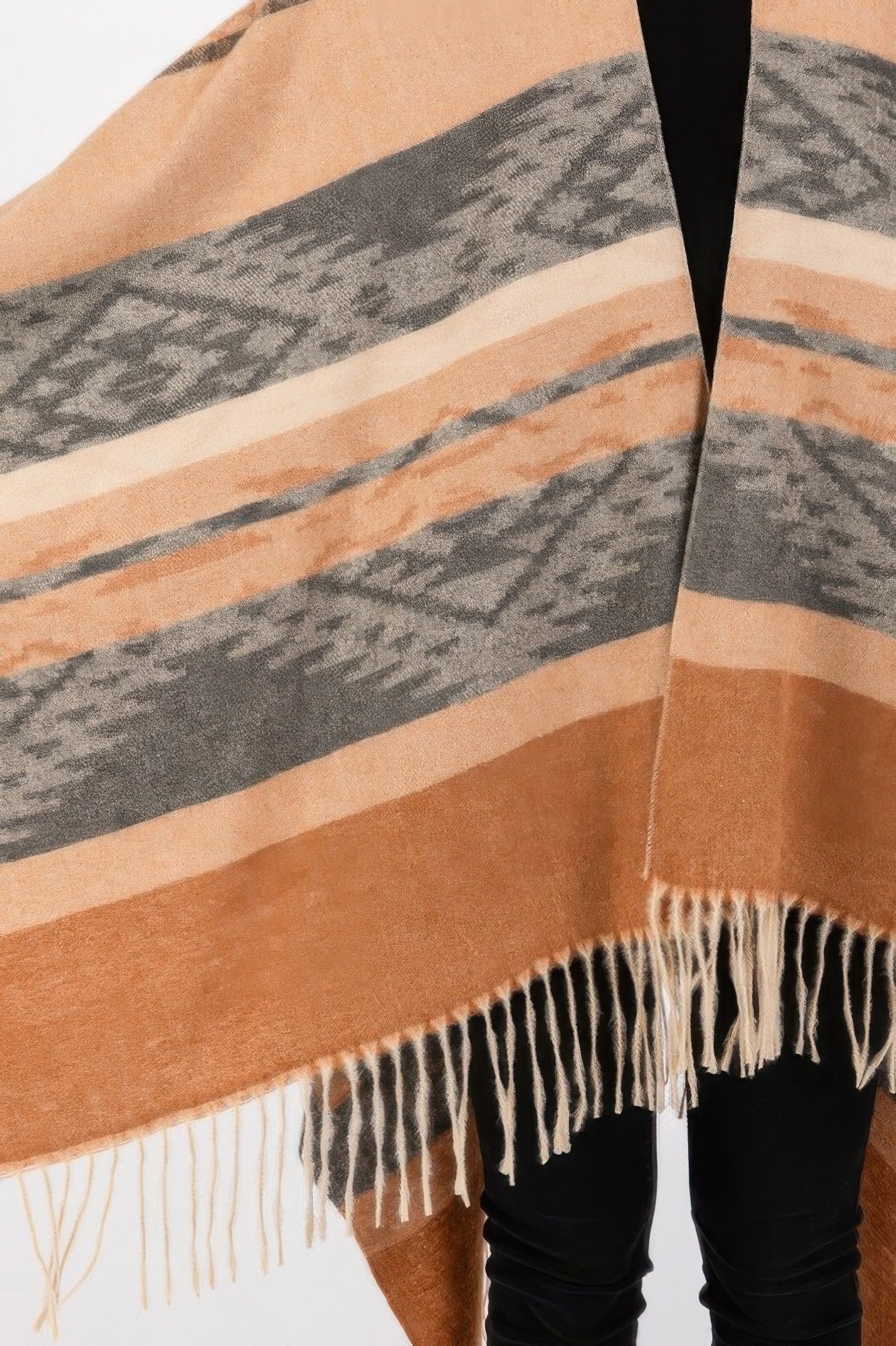 Tribal Fringe Knit Ruana -
